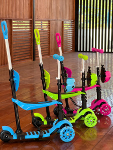 Самокат трансформер M-Trike MAXI Божья коровка, 5 в 1, трехколесный