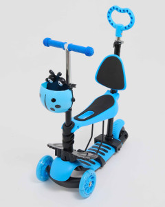 Самокат трансформер M-Trike MAXI Божья коровка, с подножкой, 5 в 1, трехколесный