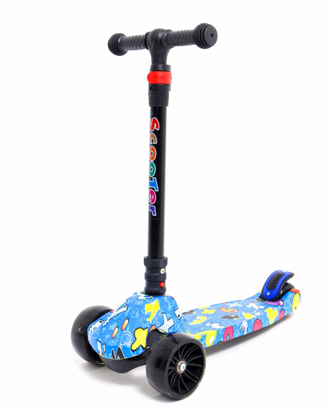 Самокат трехколесный M-Trike Граффити MAXI, складной, сталь, синий