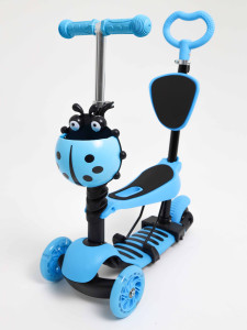 Самокат трансформер M-Trike MAXI Божья коровка, 5 в 1, трехколесный