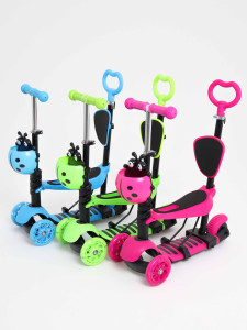 Самокат трансформер M-Trike MAXI Божья коровка, 5 в 1, трехколесный