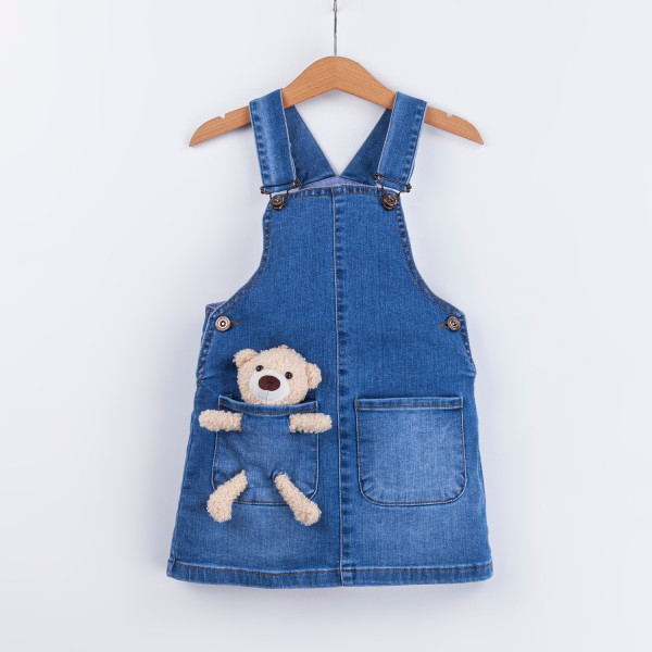 Сарафан джинсовый OV Мишка, хлопок, 2-5 лет
