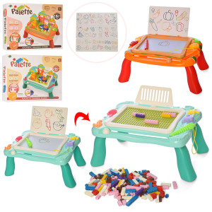 Столик-планшет для рисования Palette 2в1, с конструктором, 150 деталей