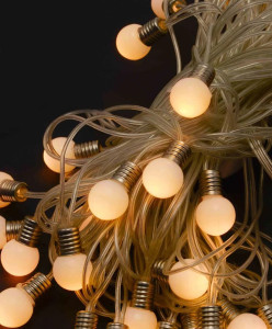 Гирлянда светодиодная 1362-1363 LED Лампочка матовая, цвета и размер лампочек в ассортименте, IP 44, + переходник