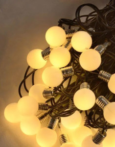 Гирлянда светодиодная 1362-1363 LED Лампочка матовая, цвета и размер лампочек в ассортименте, IP 44, + переходник