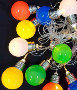 Гирлянда светодиодная 1698-22 LED Радужные лампочки, длина 5м, IP40 + переходник