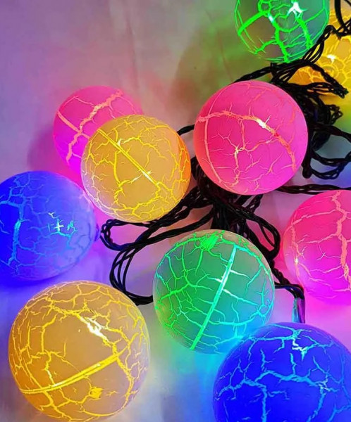 Гирлянда светодиодная 1698-31 LED Шарики мрамор, длина 5м, IP40 + переходник