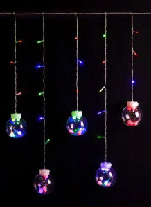 Гирлянда светодиодная 1848 LED Штора Шарики, длина 2,5 м, IP 40