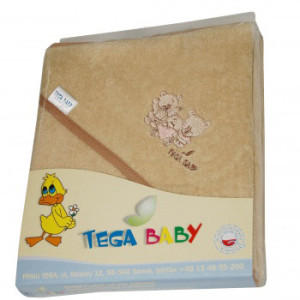 Полотенце - уголок после купания Tega Baby Teddy Bear, махровое, для новорожденных