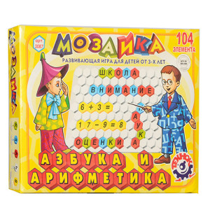 Мозаика ТехноК Азбука и арифметика 2087, русский алфавит, 104 элемента