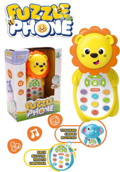 Телефон интерактивный Fuzzle Phone Лев, звуковые эффекты
