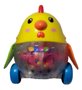 Игрушка Каталка Tilly Птичка 1601A/B/C, с ручкой