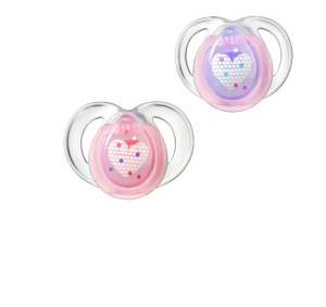Пустышка Tommee Tippee Ночная, силиконовая, ортодонтическая, 6m+, 2шт.      