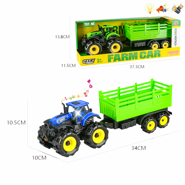 Трактор City Track Farm car с прицепом и эффектами