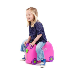 Детский чемодан-каталка Trunki Bernard Trixie, на колесиках, малиновый