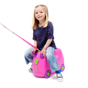 Детский чемодан-каталка Trunki Bernard Trixie, на колесиках, малиновый