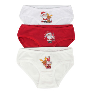 Трусики для девочки Katamino Новый год, хлопок, 1-8 лет, 3шт.