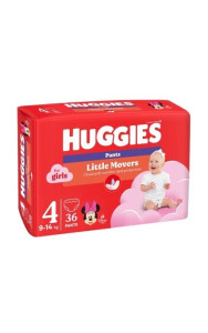 Трусики для девочки одноразовые Huggies Pants Little Movers №4 (9-14 кг), 36шт.