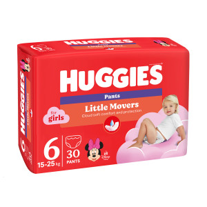 Трусики для девочки одноразовые Huggies Pants Little Movers №6 (15-25 кг), 30 шт.