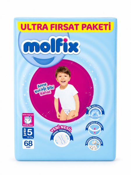Трусики Molfix Pants Junior №5 (12-17кг) 68 шт.
