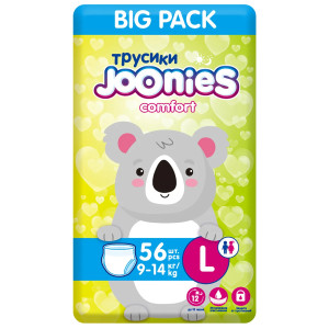 Трусики Joonies Comfort L (9-14кг), 56 шт.