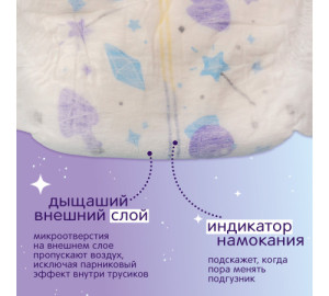 Трусики ночные Joonies Magic Nights M (6-11кг), 24 шт.