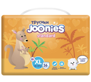 Трусики одноразовые Joonies Standard XL (12-17кг), 36 шт.