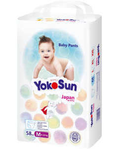 Трусики-подгузники одноразовые YokoSun M (6-10кг), 58 шт.