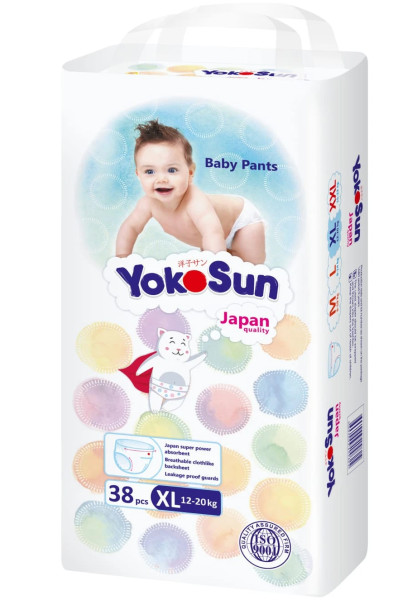 Трусики-подгузники одноразовые YokoSun XL (12-20кг), 38 шт.