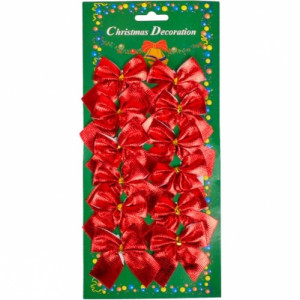 Украшение на елку 12-162/163 Бантики, 5,5см, 12шт.