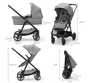 Коляска-трансформер KinderKraft Newly 3в1, с автолюлькой Mink Pro