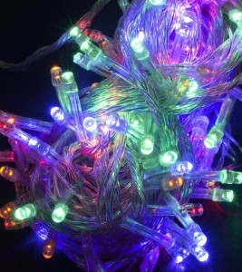 Гирлянда светодиодная 1110-1120-1130-1140-1150 LED, прозрачный провод, 4 режима, IP 44, цвета  и длина в ассортименте