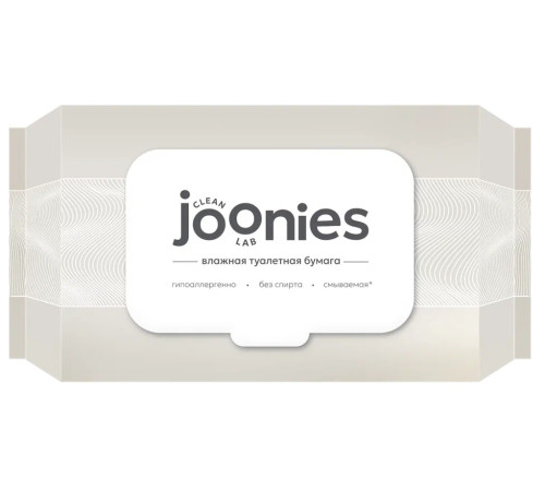 Влажная туалетная бумага Joonies Clean Lab, с клапаном, 96 шт.