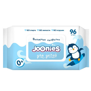 Влажные салфетки Joonies, с клапаном, 96шт.