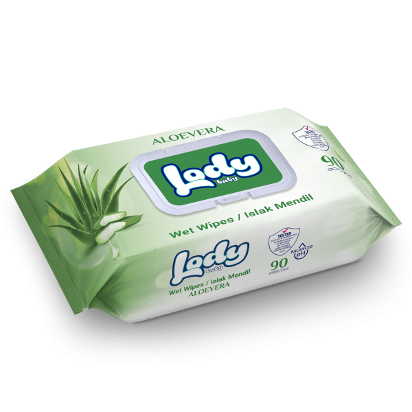 Влажные салфетки Lody Baby Wet Wipes, с клапаном, серии в ассортименте, 90 шт.