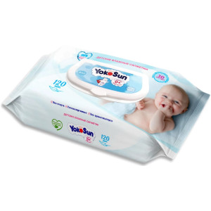 Влажные салфетки YokoSun, с клапаном, 120шт.
