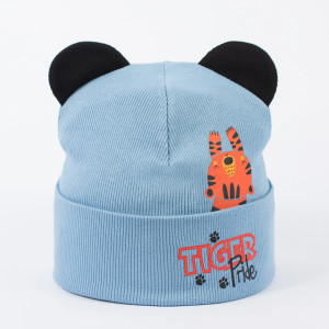 Шапка демисезонная Fashion Kids Tiger Pride, рубчик, 6-24м