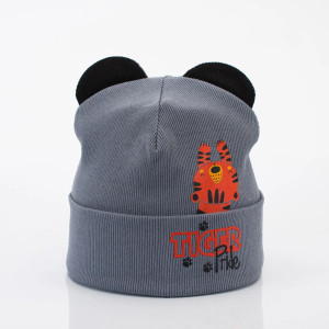 Шапка демисезонная Fashion Kids Tiger Pride, рубчик, 6-24м