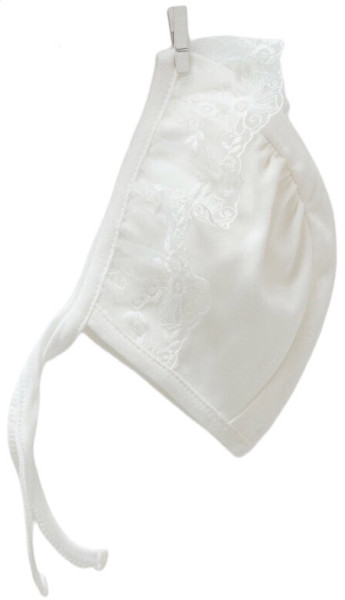 Чепчик для девочек Caramell Countes, кружевной, интерлок, 1-9М