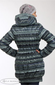 Слинго - куртка для беременных Lorans ЮЛА МАМА, зимняя, синяя с принтом